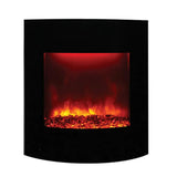 Amantii 24" Zero Clearance Electric Fireplace with Black Glass Surround and Log Set ZECL-24-2923-BG