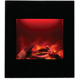 Amantii 24" Zero Clearance Electric Fireplace with Black Glass Surround and Log Set ZECL-24-2923-BG