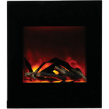 Amantii 24" Zero Clearance Electric Fireplace with Black Glass Surround and Log Set ZECL-24-2923-BG