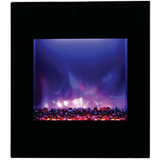 Amantii 24" Zero Clearance Electric Fireplace with Black Glass Surround and Log Set ZECL-24-2923-BG