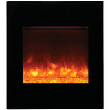 Amantii 24" Zero Clearance Electric Fireplace with Black Glass Surround and Log Set ZECL-24-2923-BG