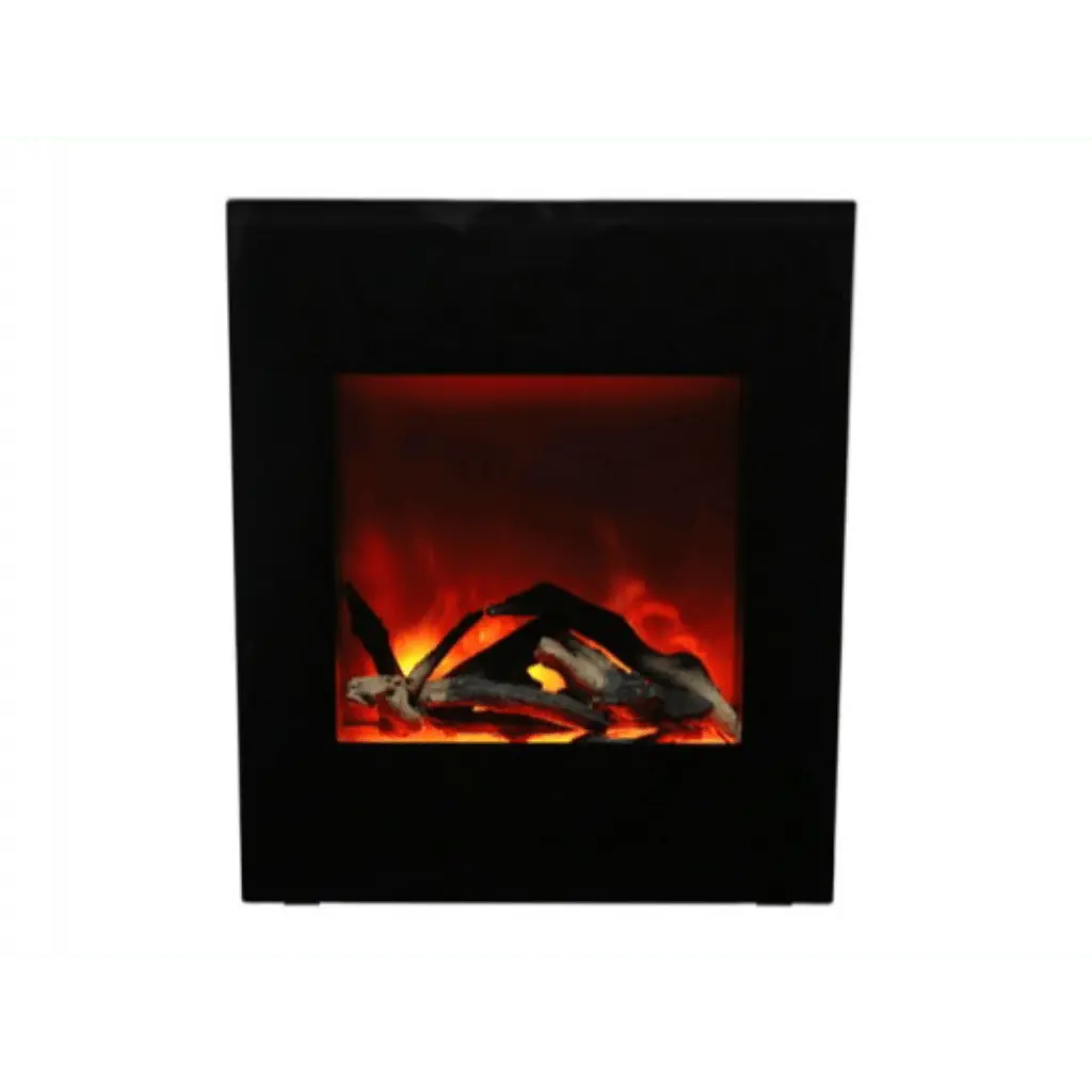 Amantii 24" Zero Clearance Electric Fireplace with Black Glass Surround and Log Set ZECL-24-2923-BG