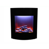 Amantii 24" Zero Clearance Electric Fireplace with Black Glass Surround and Log Set ZECL-24-2923-BG