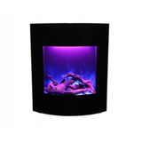 Amantii 24" Zero Clearance Electric Fireplace with Black Glass Surround and Log Set ZECL-24-2923-BG