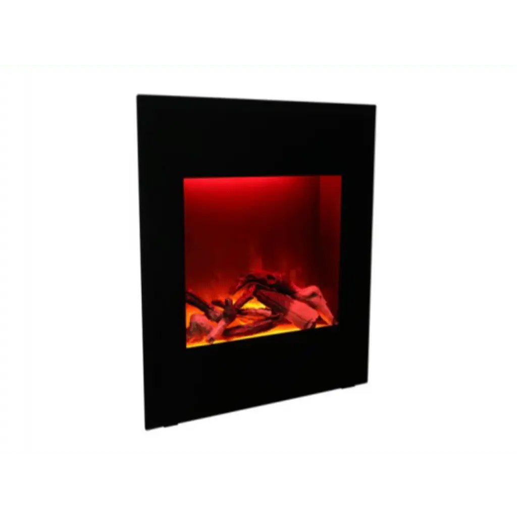 Amantii 24" Zero Clearance Electric Fireplace with Black Glass Surround and Log Set ZECL-24-2923-BG