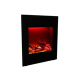 Amantii 24" Zero Clearance Electric Fireplace with Black Glass Surround and Log Set ZECL-24-2923-BG