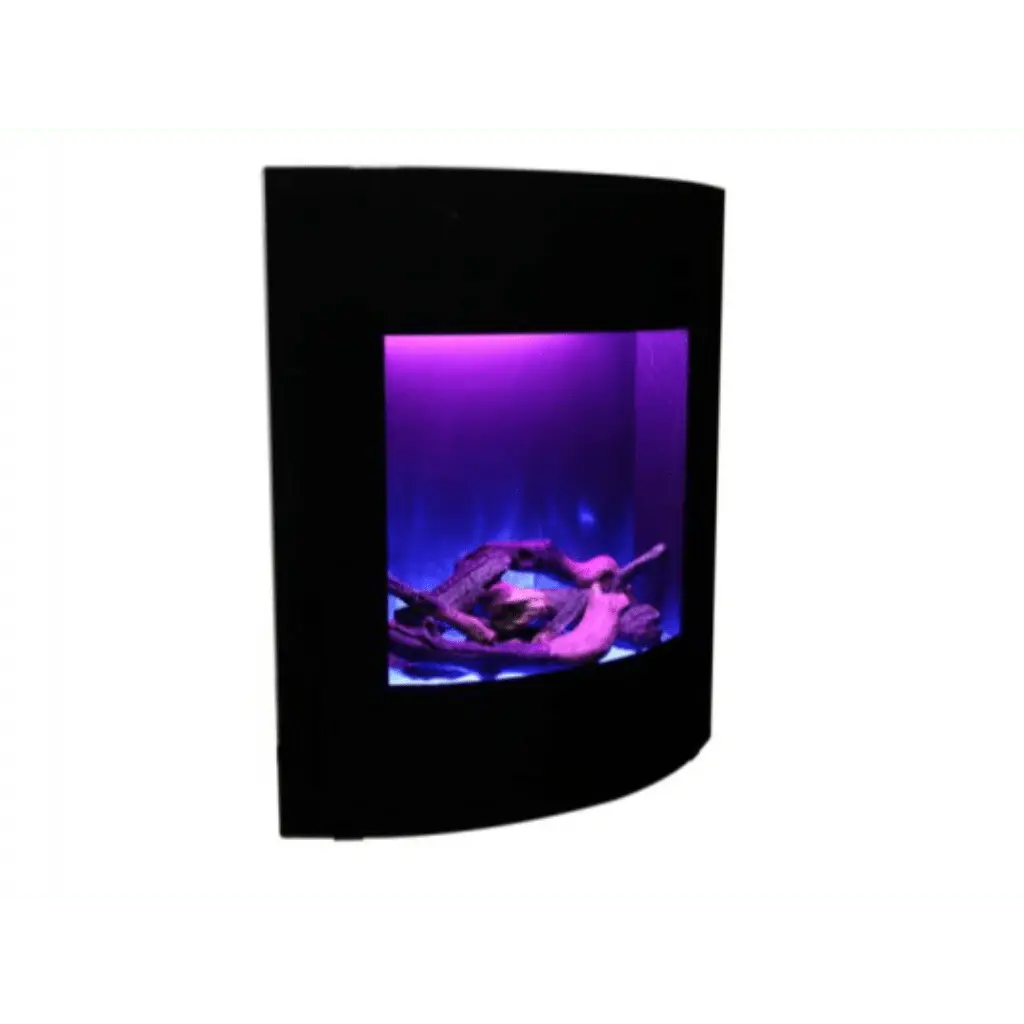 Amantii 24" Zero Clearance Electric Fireplace with Black Glass Surround and Log Set ZECL-24-2923-BG