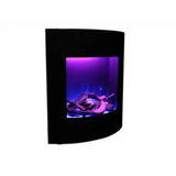 Amantii 24" Zero Clearance Electric Fireplace with Black Glass Surround and Log Set ZECL-24-2923-BG