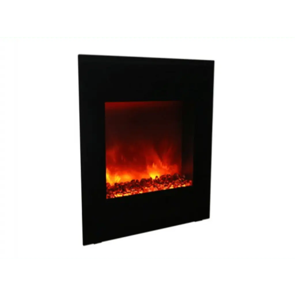 Amantii 24" Zero Clearance Electric Fireplace with Black Glass Surround and Log Set ZECL-24-2923-BG