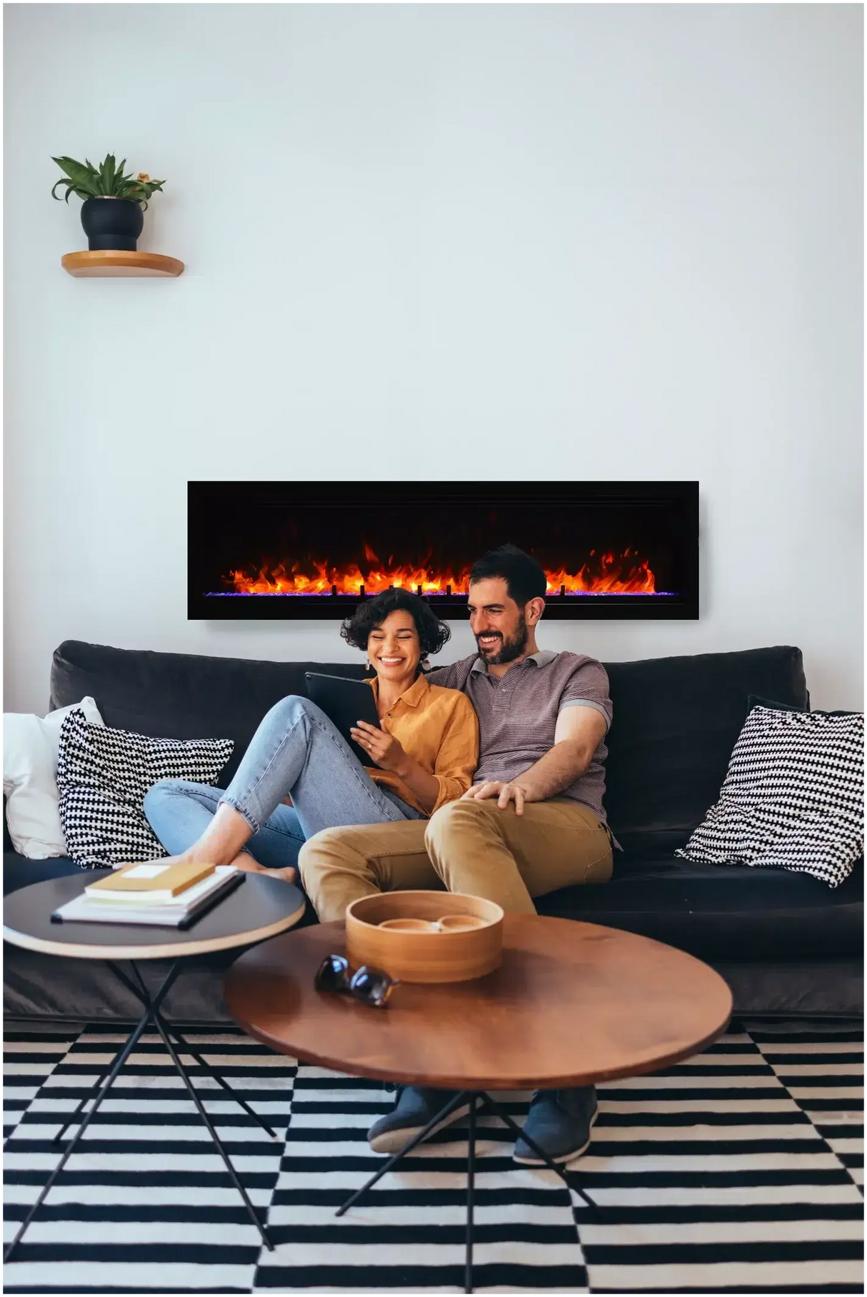 Amantii Symmetry Lumina 60" Indoor/Outdoor Built-In Smart Electric Fireplace