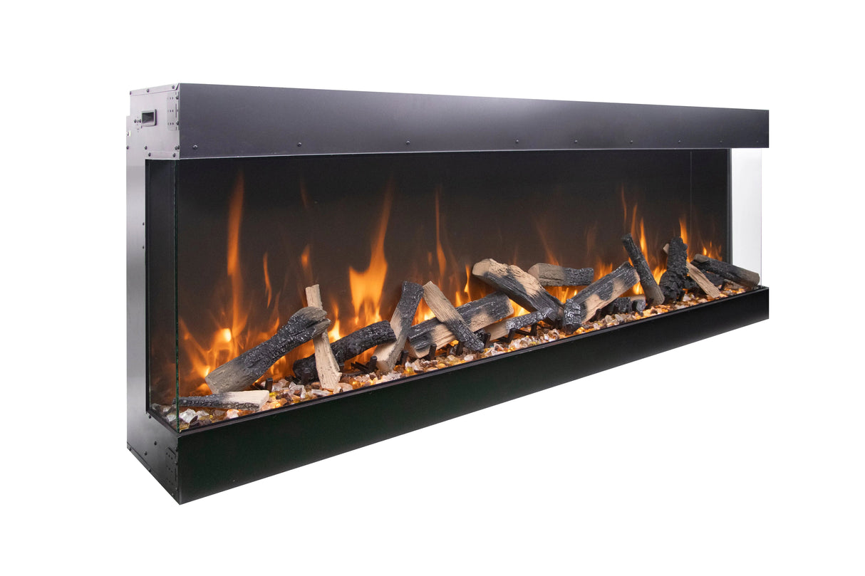 Amantii Tru View Bespoke 75" 3 Sided Indoor / Outdoor Electric Fireplace