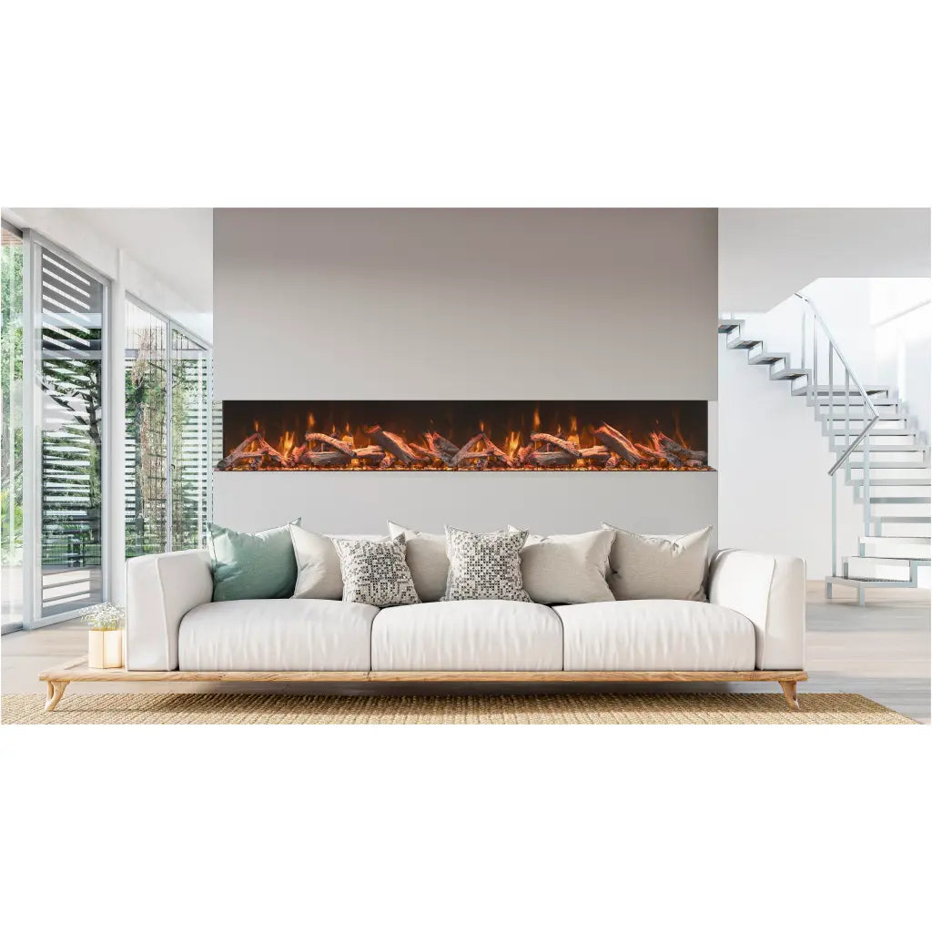 Amantii Tru View Bespoke 85" 3-Sided Indoor/Outdoor Electric Fireplace TRV-85-BESPOKE