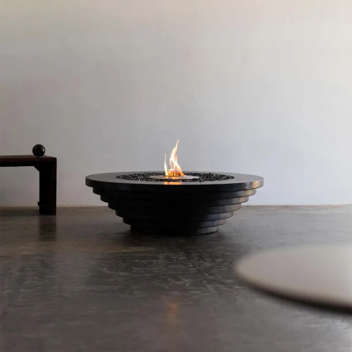 HearthArtSinn Volcano 12 Metal Rock Finish Stepped Gas Fire Pit