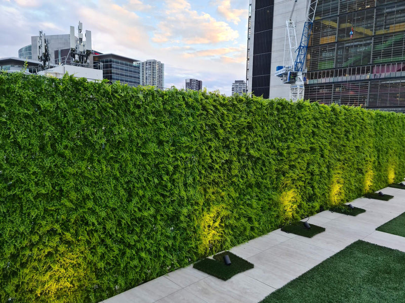 Designer Plants USA Lush Fern Artificial Green Wall 40" x 40" 11SQ FT Commercial Grade UV Resistant
