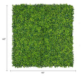 Designer Plants USA Artificial Mixed Boxwood Hedge Panel Wall 40" x 40" Commercial Grade