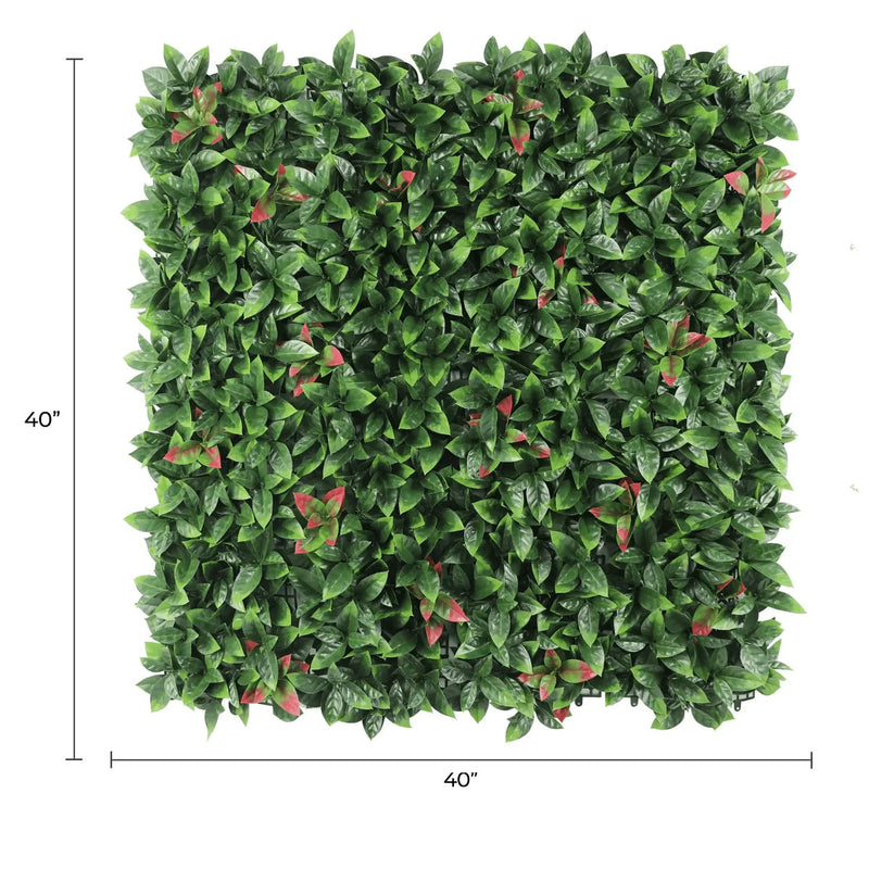 Designer Plants USA Artificial Photinia Hedge Panel 40 x 40 Commercial Grade UV Resistant