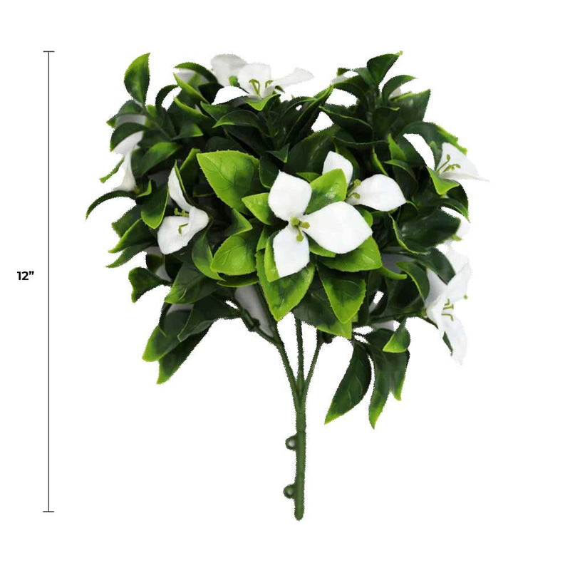 Designer Plants USA Artificial White Bougainvillea Flower Stem 12" Living Wall Insert