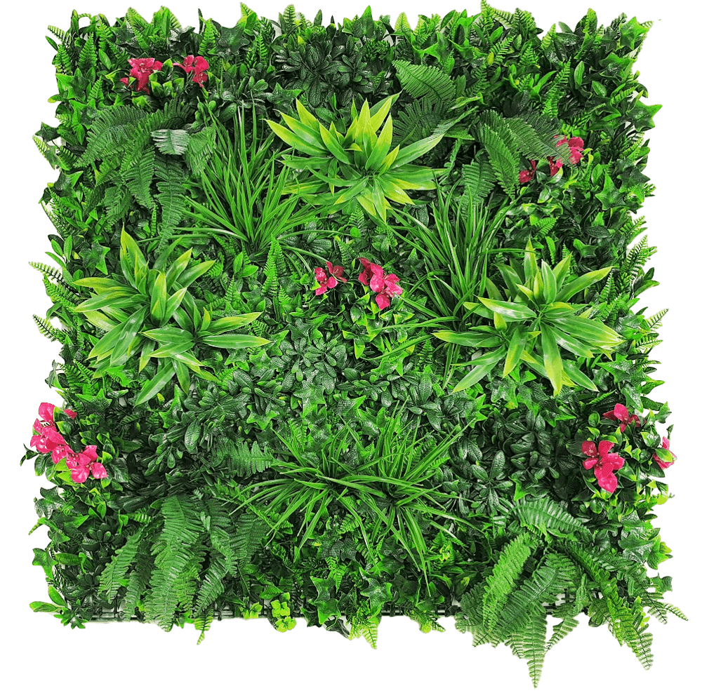 Designer Plants USA Luxury Pink Sensation Artificial Green Wall 40" x 40" Commercial Grade