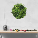 Designer Plants USA Luxury Artificial Green Plant Wall Circle 20" White Frame UV Resistant