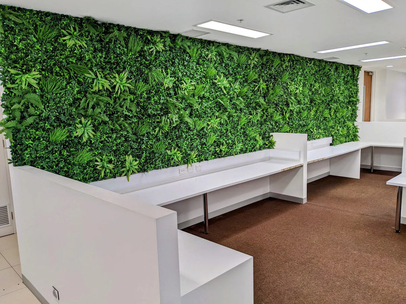 Designer Plants USA Luxury Green Tropics Artificial Living Wall 40x40 Commercial Grade