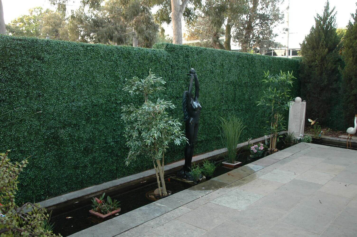 Designer Plants USA Dark Artificial Boxwood Wall 40" x 40" 11SQ FT Commercial Grade UV Resistant