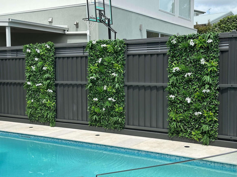 Designer Plants USA Luxury Snowy White Artificial Vertical Garden 40 x 40 Commercial Grade