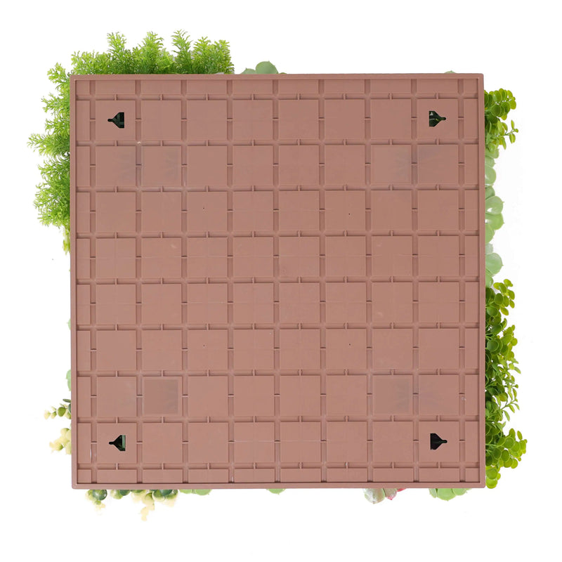 Designer Plants USA Artificial Moss and Succulent Hanging Wall Art 20" Square UV Resistant