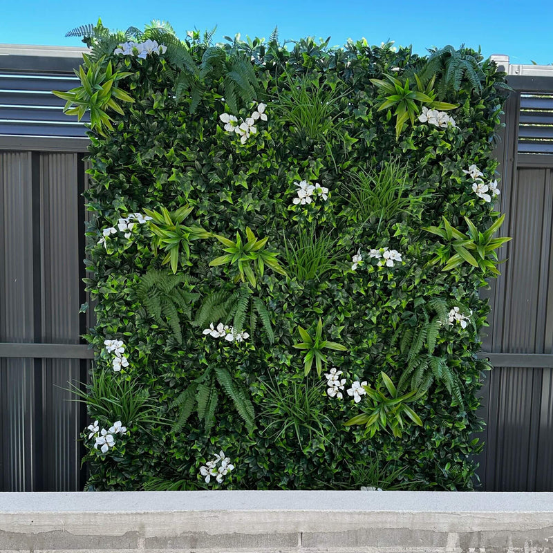 Designer Plants USA Luxury Snowy White Artificial Vertical Garden 40 x 40 Commercial Grade