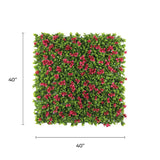 Designer Plants USA Artificial Flowering Pink Green Wall 40 x 40 11SQ FT Commercial Grade