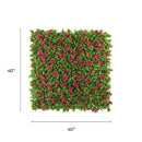 Designer Plants USA Artificial Flowering Pink Green Wall 40 x 40 11SQ FT Commercial Grade
