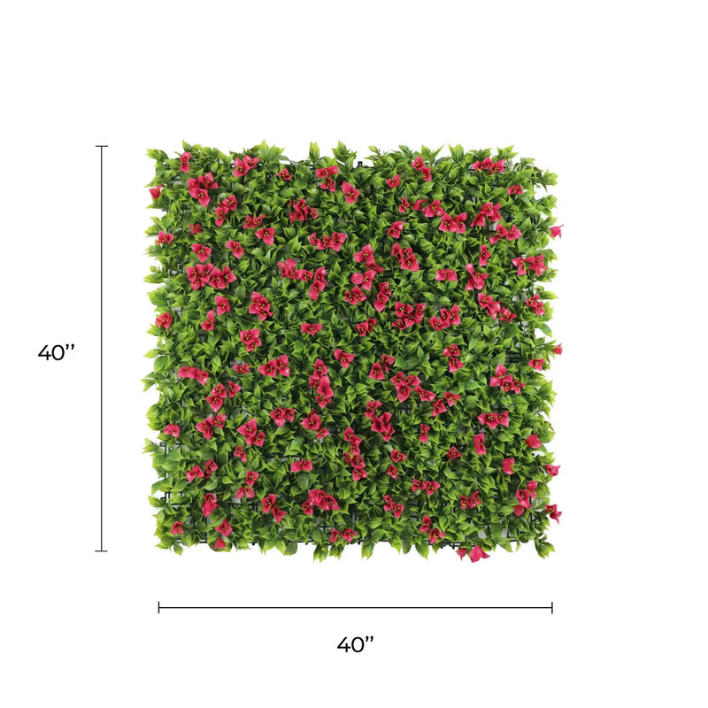 Designer Plants USA Artificial Flowering Pink Green Wall 40 x 40 11SQ FT Commercial Grade
