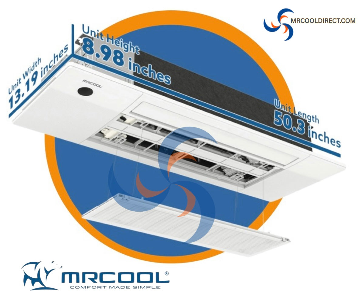 MRCOOL DIY 5th Gen E-Star 18,000 BTU 1.5 Ton Ductless Mini Split Heat Pump System with Ceiling Cassette Air Handler