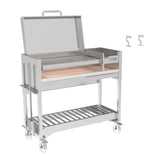 Tagwood BBQ Argentine Wood Fire & Charcoal Gaucho Grill BBQ18SS Stainless Steel Freestanding Grill with Shovel Poker & Heavy-Duty Casters for Mobility PRE-ORDER