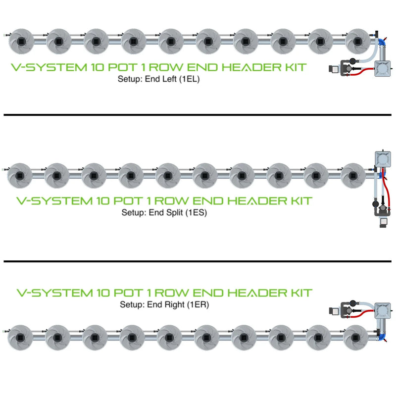 Alien Hydroponics V-SYSTEM 10 Pot 1 Row Kit