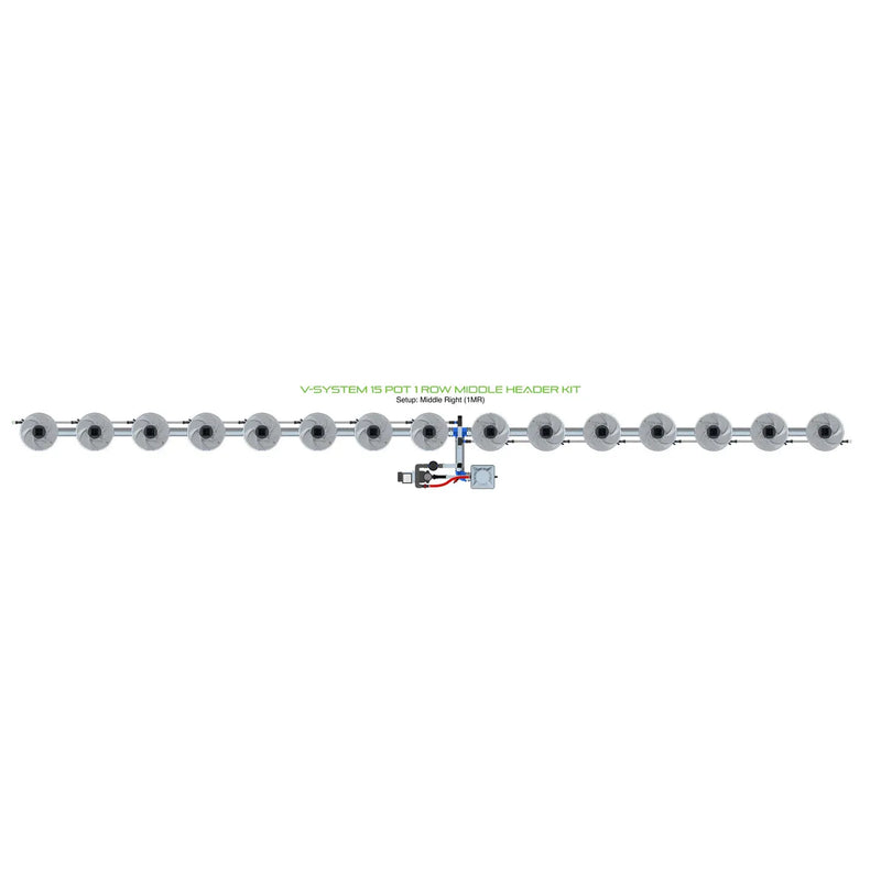 Alien Hydroponics V-SYSTEM 15 Pot 1 Row Kit