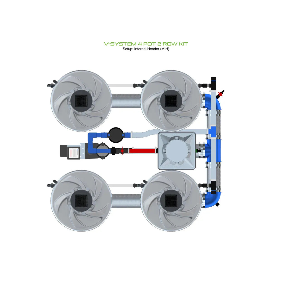 Alien Hydroponics V-SYSTEM 4 Pot 2 Row Kit