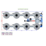 Alien Hydroponics V-SYSTEM 8 Pot 2 Row Kit