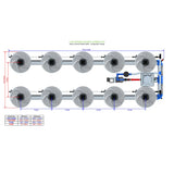 Alien Hydroponics V-SYSTEM 10 Pot 2 Row Kit