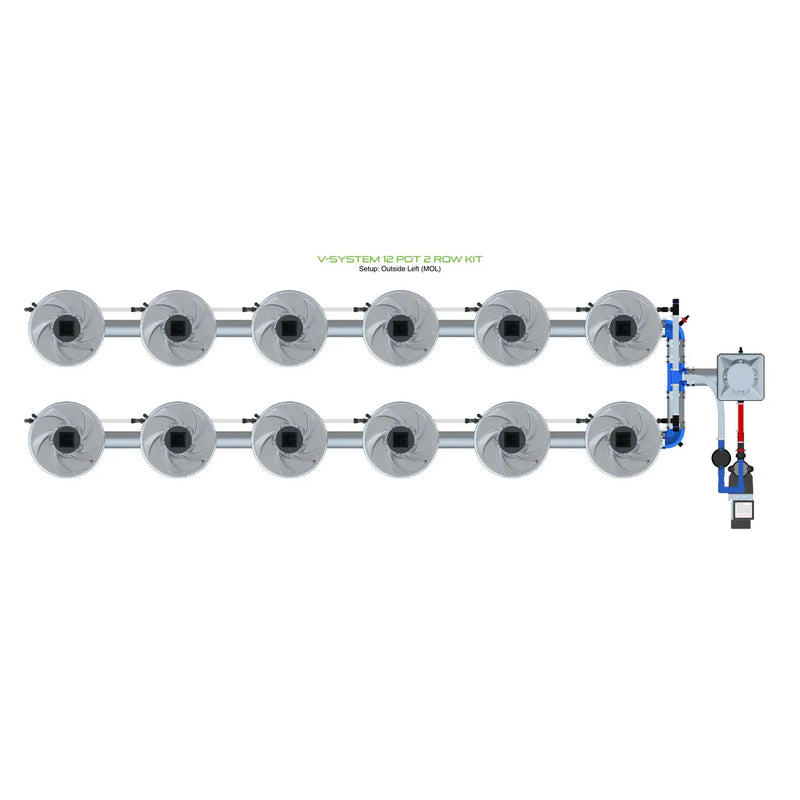 Alien Hydroponics V-SYSTEM 12 Pot 2 Row Kit