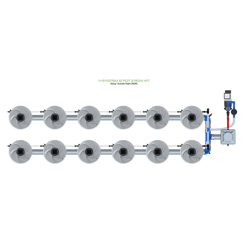 Alien Hydroponics V-SYSTEM 12 Pot 2 Row Kit