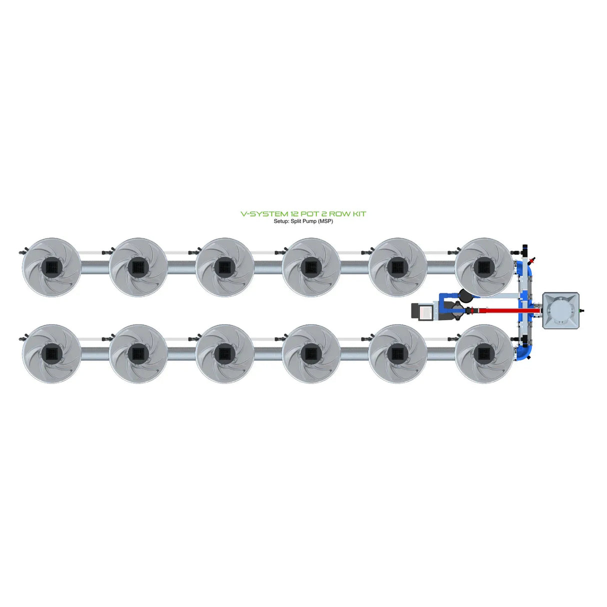 Alien Hydroponics V-SYSTEM 12 Pot 2 Row Kit