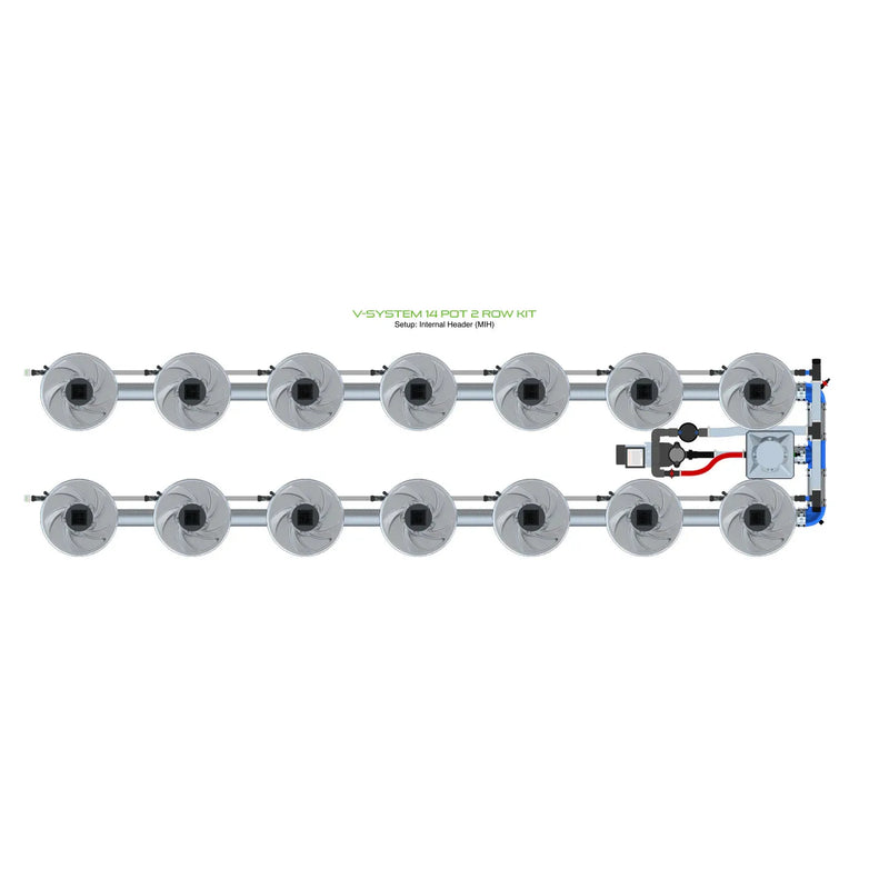 Alien Hydroponics V-SYSTEM 14 Pot 2 Row Kit
