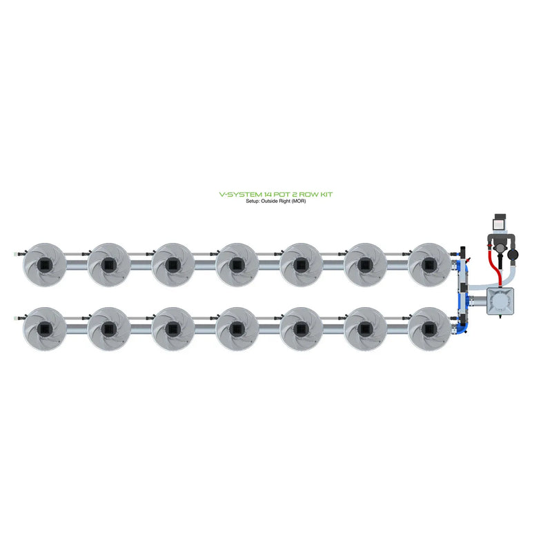 Alien Hydroponics V-SYSTEM 14 Pot 2 Row Kit