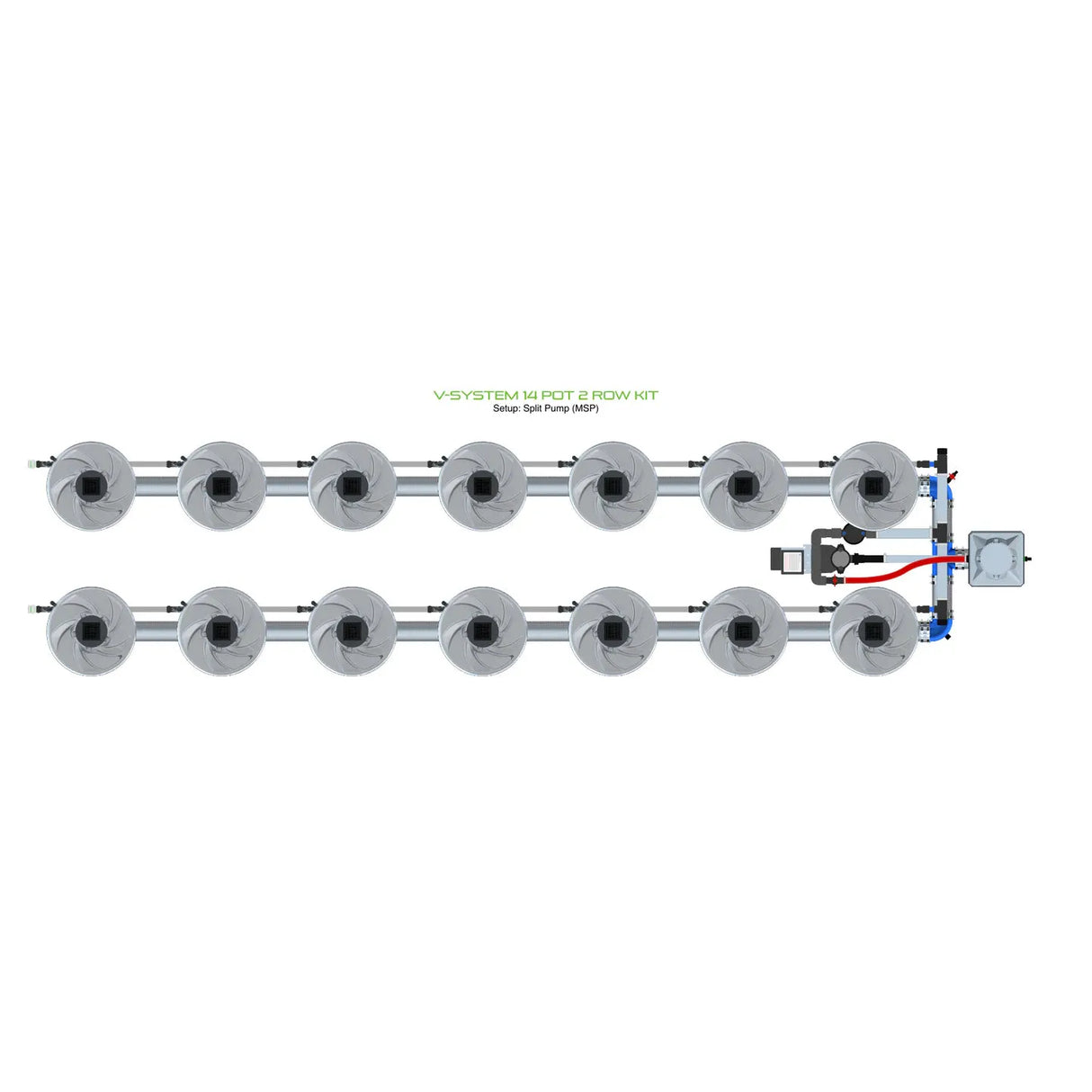 Alien Hydroponics V-SYSTEM 14 Pot 2 Row Kit
