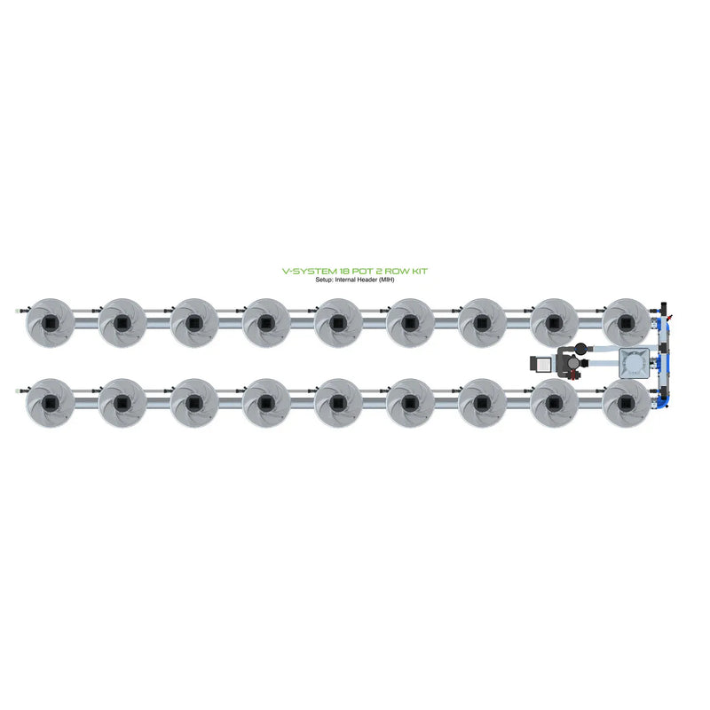 Alien Hydroponics V-SYSTEM 18 Pot 2 Row Kit