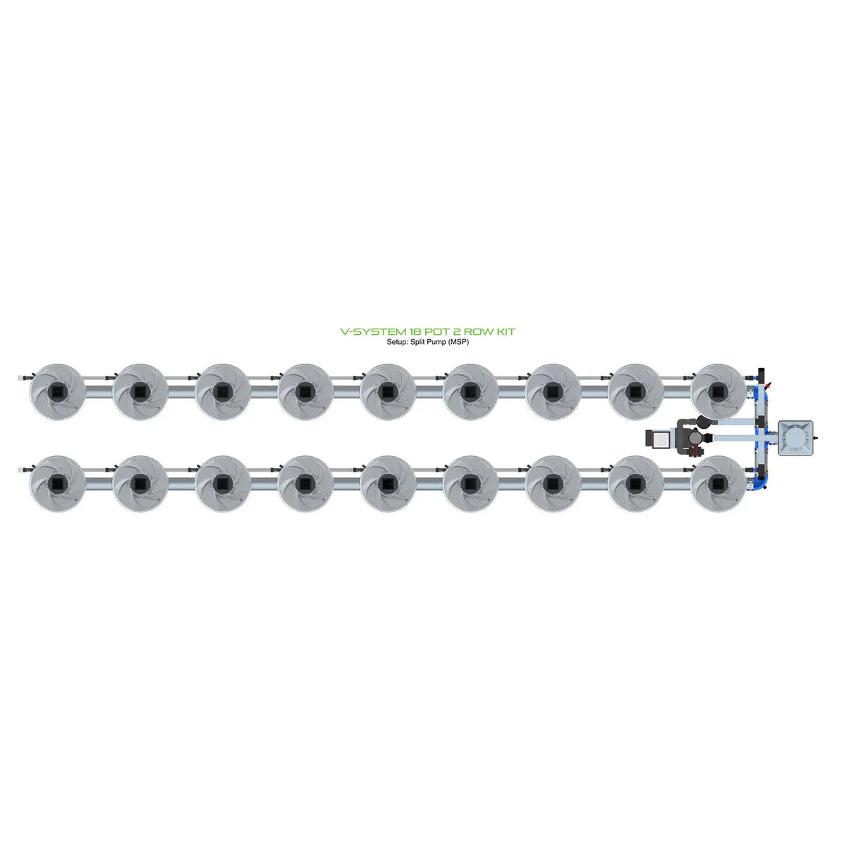 Alien Hydroponics V-SYSTEM 18 Pot 2 Row Kit