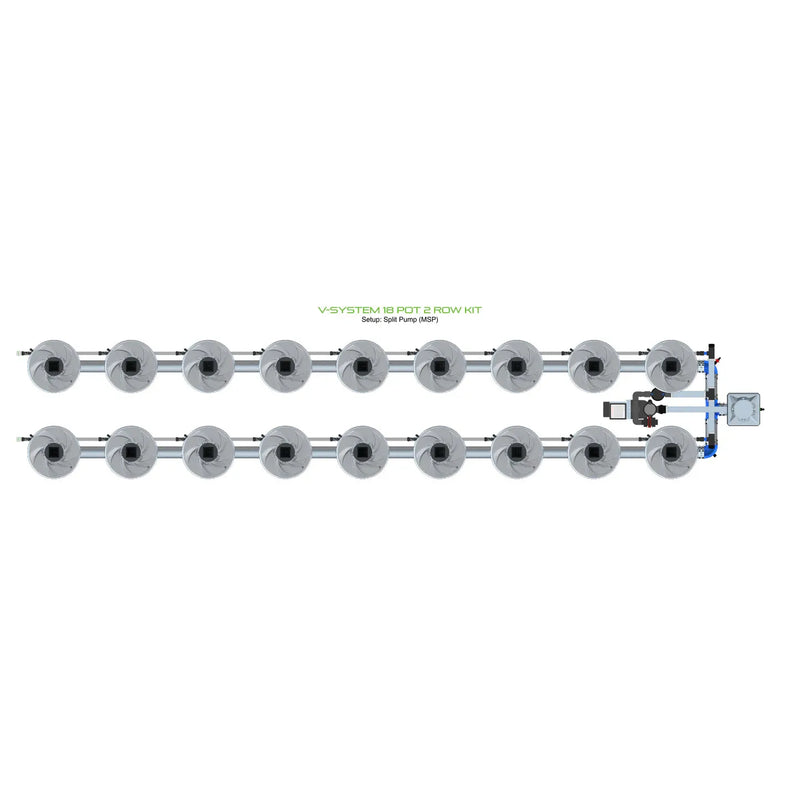 Alien Hydroponics V-SYSTEM 18 Pot 2 Row Kit