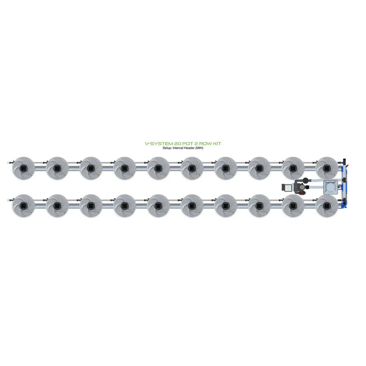 Alien Hydroponics V-SYSTEM 20 Pot 2 Row Kit