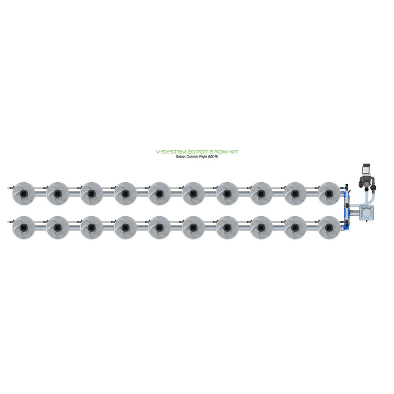 Alien Hydroponics V-SYSTEM 20 Pot 2 Row Kit