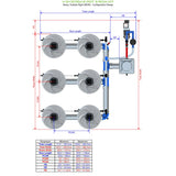Alien Hydroponics V-SYSTEM 6 Pot 3 Row Kit